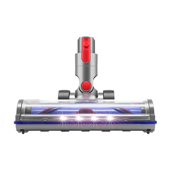 Dyson-Compatible V-Shape Bristle Brush Head with LED Lights - Fits V7, V8, V10, V11, V15 Models - 180° Flexible Rotation for Deep Cleaning on All Floor Types