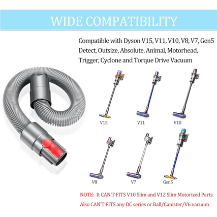 Dyson Hose Accessory Attachment for V7 V8 V10 V11 V12 V15 Gen5 Torque Drive, Outsize, Absolute, Animal, Trigger, Motorhead, Car+Boat Cordless Vacuum Cleaners - GIT GLOBAL