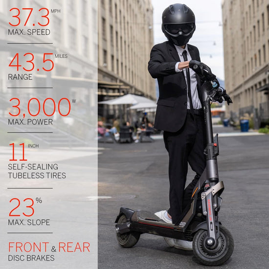 Ninebot Electric Kickscooter GT1, Powerful Performance, Max Speed 25Km/H & 70Km Range, 11-Inch Tires, Suitable for Ages 14-60, Black