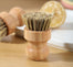 Bamboo Dish Brush Kitchen Coconut Palm Pot Brush Bristles Bamboo Dish Scrub Brushes,Round Mini Cleaning Brush Dish Scrubbers Brush,Washing Dishes,Vegetable,Pots, Pans, Set of 3