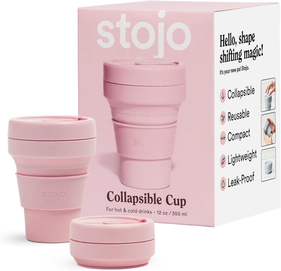 Collapsible Travel Cup with Straw - Sage Green, 16Oz / 470Ml - Reusable To-Go Pocket Size Silicone Bottle for Hot and Cold Drinks - Perfect for Camping and Hiking - Microwave & Dishwasher Safe