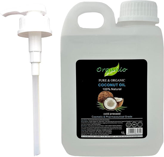 100% Pure Organic Fractionated Coconut Oil 100Ml, 200Ml to 20L - Unscented (Odourless) (100Ml, with Pump Included)