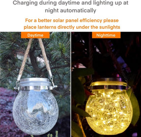 Outdoor Solar Lantern, 2 Pack Outdoor Lanterns with 30 LED, Solar Light for Garden Patio Front Yard Decorations, Festival Halloween Christmas Lantern.