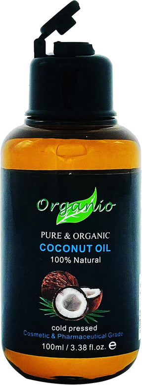 100% Pure Organic Fractionated Coconut Oil 100Ml, 200Ml to 20L - Unscented (Odourless) (100Ml, with Pump Included)