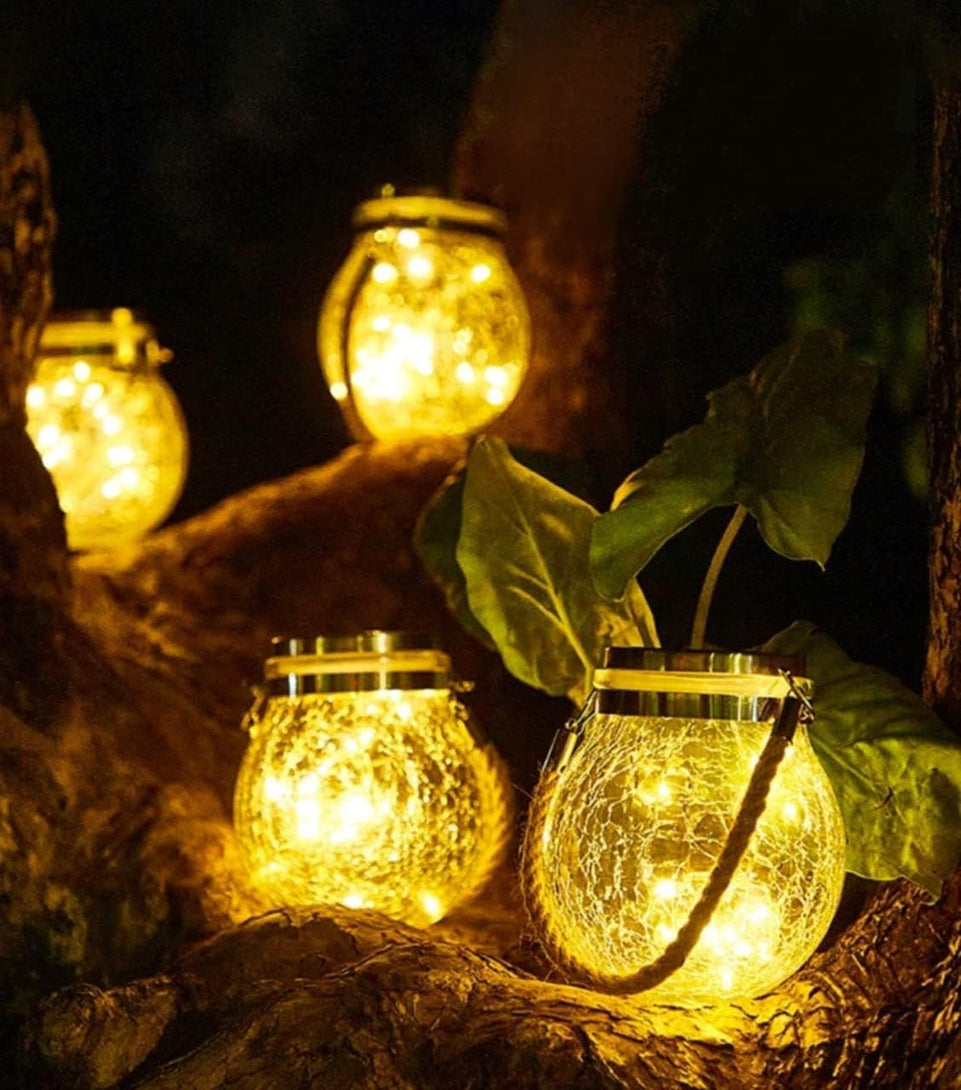 Outdoor Solar Lantern, 2 Pack Outdoor Lanterns with 30 LED, Solar Light for Garden Patio Front Yard Decorations, Festival Halloween Christmas Lantern.