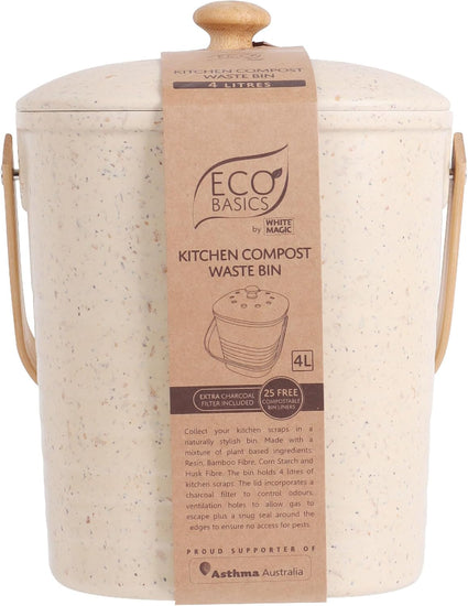 Kitchen Compost Pebble Waste Bin, 4 Liter Capacity