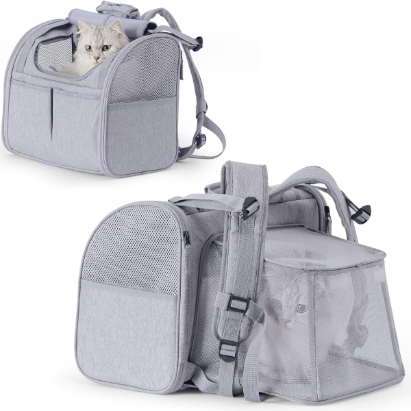 FUKUMARU Cat Backpack, Adjustable Dog Backpack carrier with 4 Storage Pockets