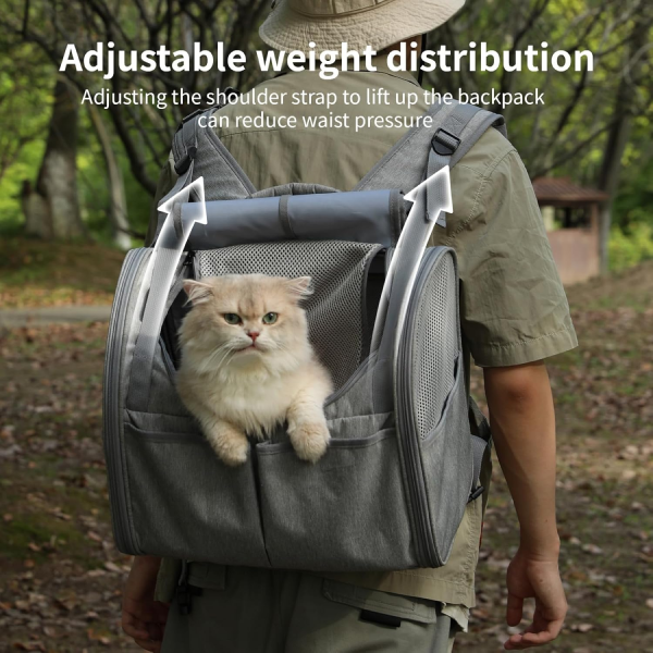 FUKUMARU Cat Backpack, Adjustable Dog Backpack carrier with 4 Storage Pockets