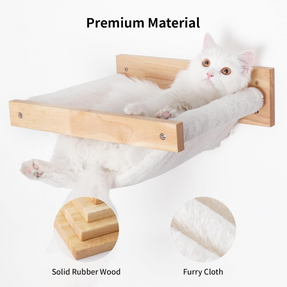 FUKUMARU Cat Hammock Wall Mounted Large Cats Shelf (White Flannel)