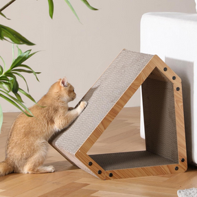 FUKUMARU House Shaped Cardboard Scratcher, Protecting Furniture Cat Scratching Cardboard, Cat Scratch Bed