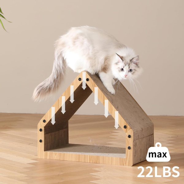 FUKUMARU House Shaped Cardboard Scratcher, Protecting Furniture Cat Scratching Cardboard, Cat Scratch Bed