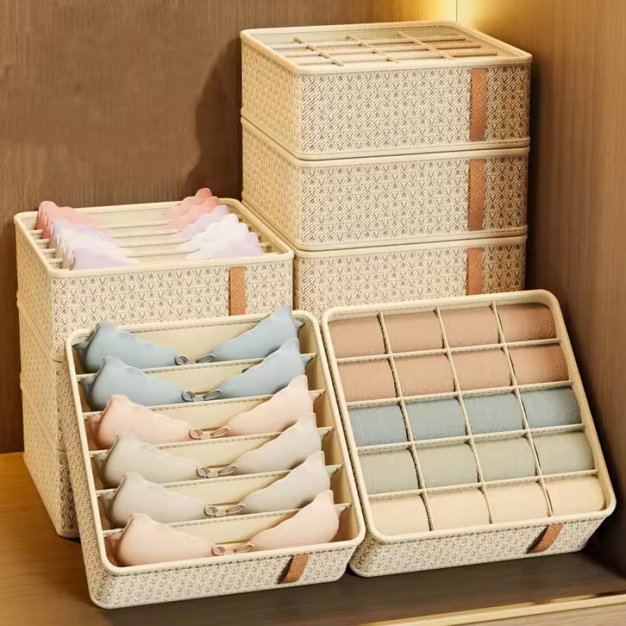 Sustainable material underwear socks storage box drawer organizing box wardrobe compartment storage box