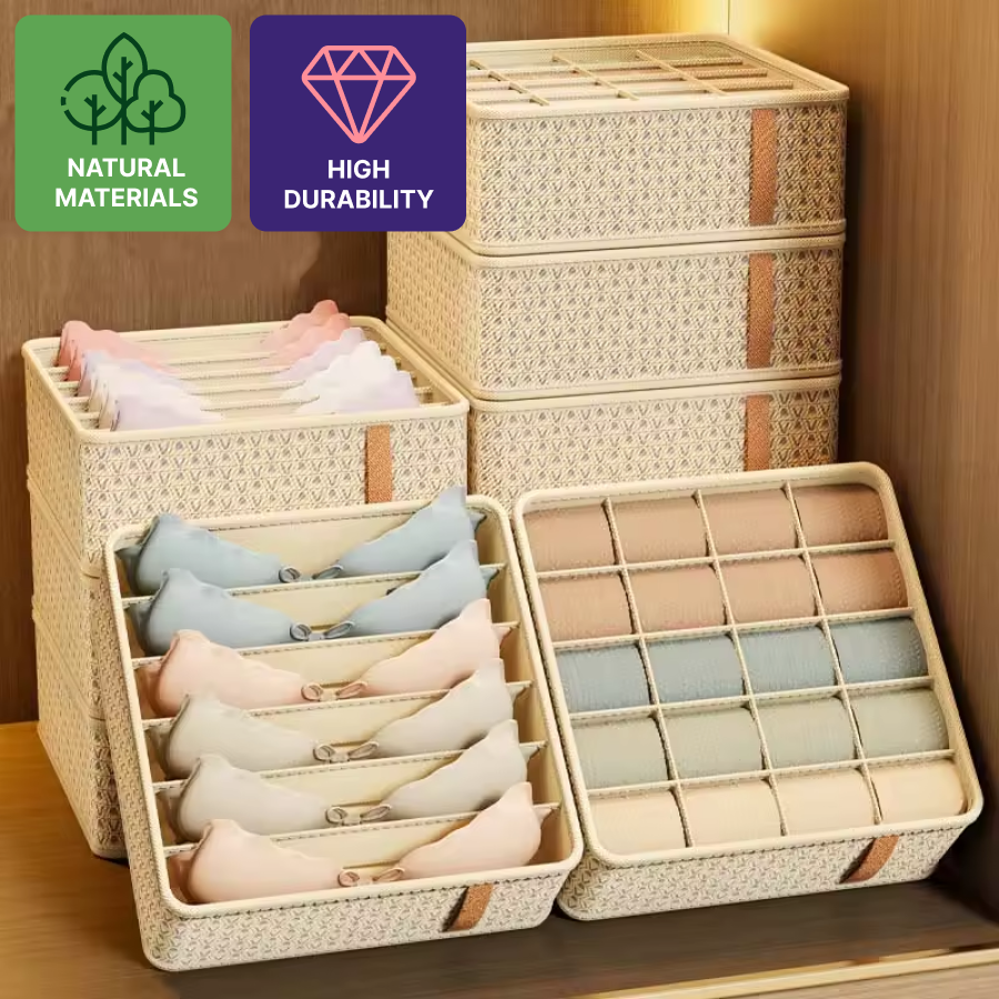 Sustainable material underwear socks storage box drawer organizing box wardrobe compartment storage box