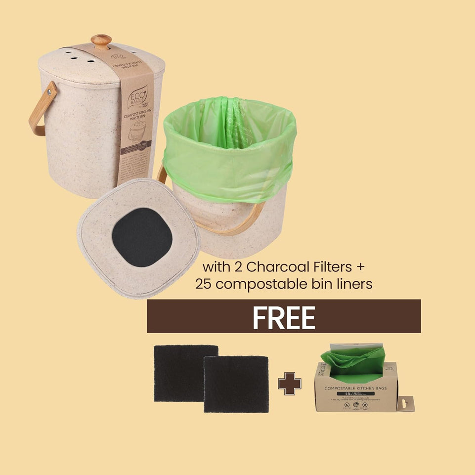 Kitchen Compost Pebble Waste Bin, 4 Liter Capacity