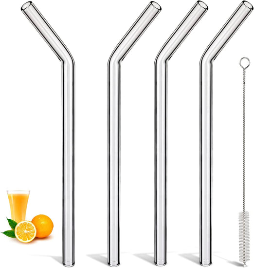 Reusable Straws Glass Straw：40 Pack Clear Glass Straws Long 10 Inch Smoothie Straws Reusable Straw with Case Wide Drinking Straws for Tumblers 20Oz-32Oz