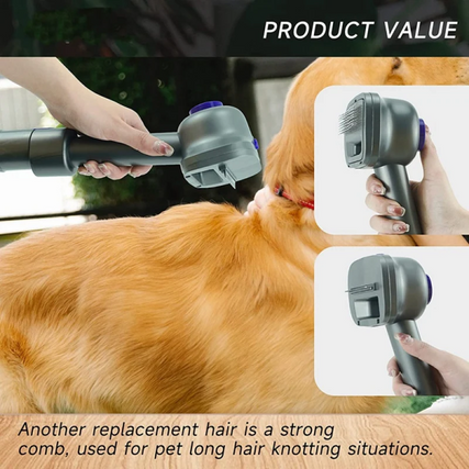 Dyson Compatible Pet Grooming Brush for Dyson V7, V8, V10, V11, V15, G5 - Vacuum-Assisted Dog & Cat Hair Removal Tool with Replaceable Brush Head