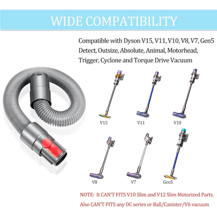 Dyson Hose Accessory Attachment for V7 V8 V10 V11 V12 V15 Gen5 Torque Drive, Outsize, Absolute, Animal, Trigger, Motorhead, Car+Boat Cordless Vacuum Cleaners