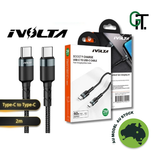 iVolta BoostCharge Braided Cable - Type-C to Type-C - GIT GLOBAL