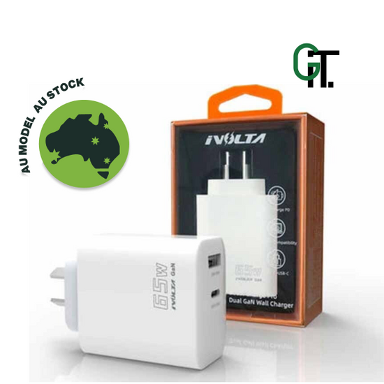 iVolta BOOST↑ GaN 65W USB-C PD + USB-A Wall Charger [Certified] - GIT GLOBAL