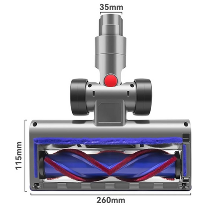 Dyson-Compatible V-Shape Bristle Brush Head with LED Lights - Fits V7, V8, V10, V11, V15 Models - 180° Flexible Rotation for Deep Cleaning on All Floor Types